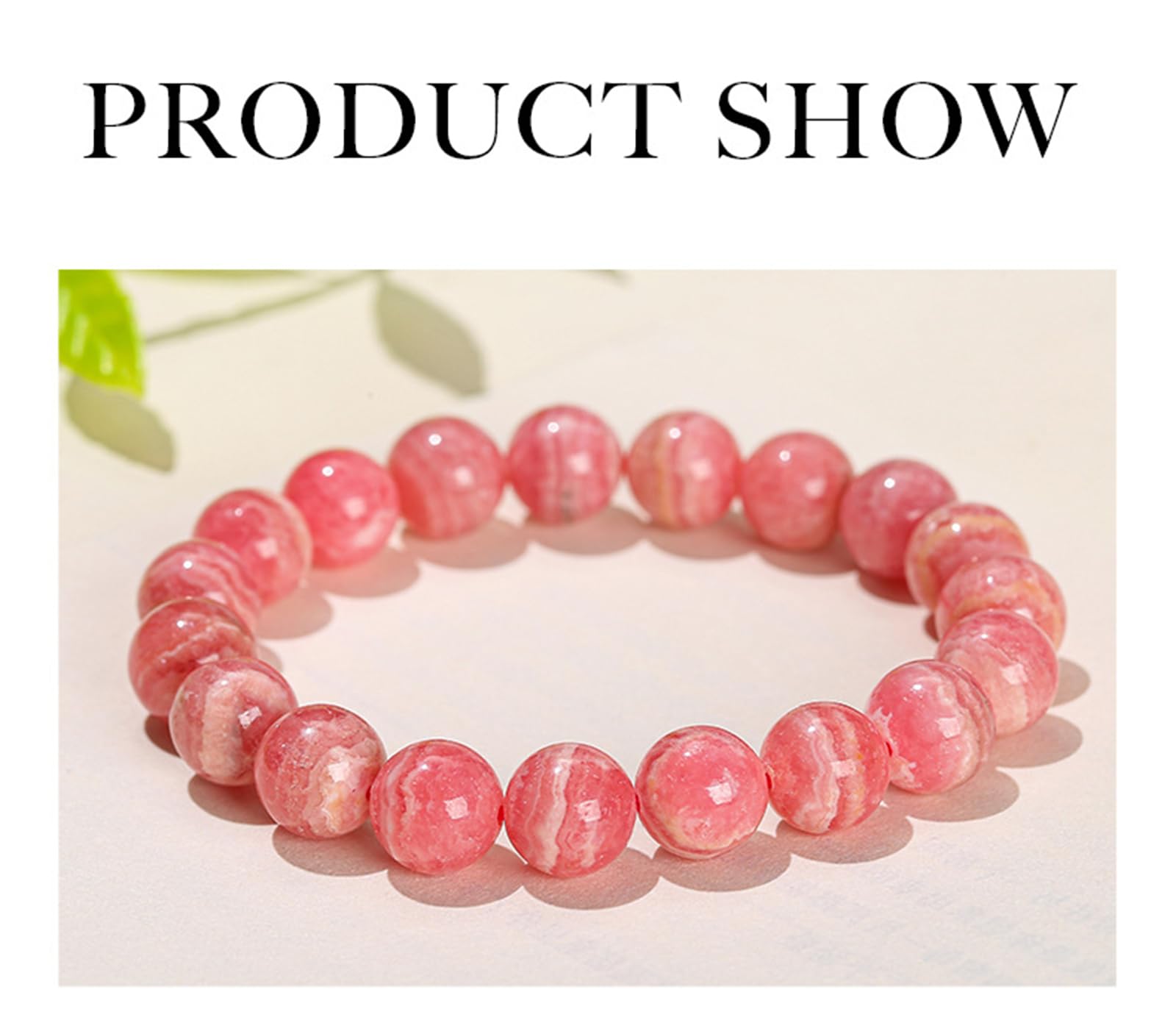 Bracciale in rodocrosite Naturale da Donna - Bracciale Elasticizzato a Filo Singolo con Perline di Pietra dell'amore autentica, Gioielli in Cristallo Eleganti e minimalisti,