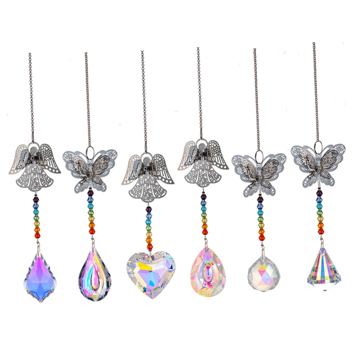 6stücke Regenbogen Crystal Sun Catcher Fensterdeko Für Lichterspiele Garten Balkon Auto Und Hochzeiten