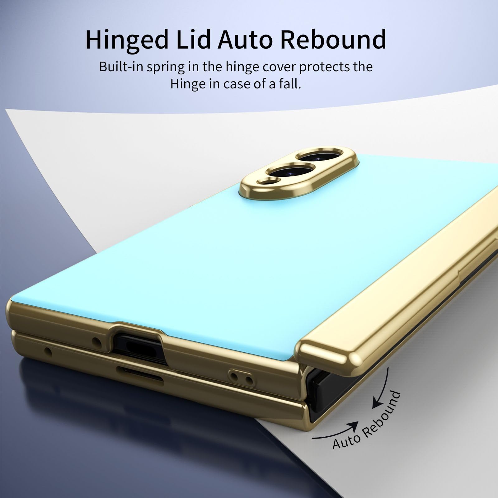Custodia Placcata For Samsung Galaxy Z Fold 8, Protezione Pellicola Proteggi Schermo In Vetro Temperato Satinato Cover Fotocamera Resistente Ai Graffi Custodia Anti-impronte(Gold)