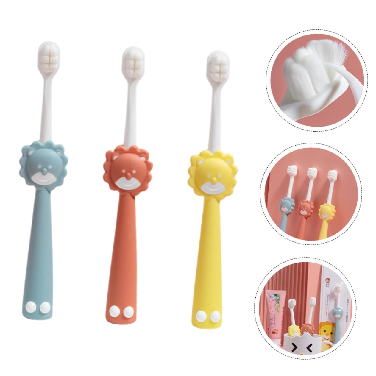Gatuida 4 Sets Sichere Bequeme Kinderzahnbürsten Mit Weichen Borsten Für Kleinkinder Die Täglich Zähne Putzen Müssen 3 Stück * 4