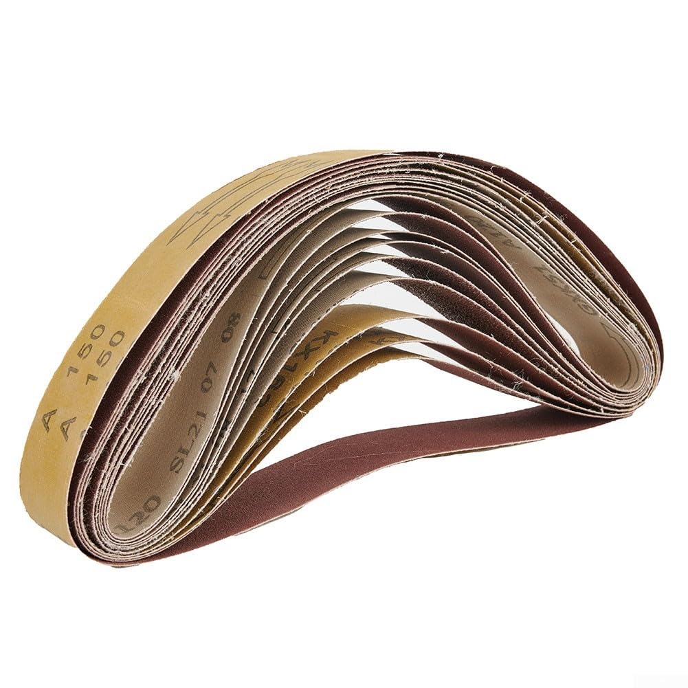 Nastri abrasivi in ossido di alluminio, 40 mm x 680 mm, varie grane per una macinazione efficace di legno e acciaio inossidabile, 10 pezzi