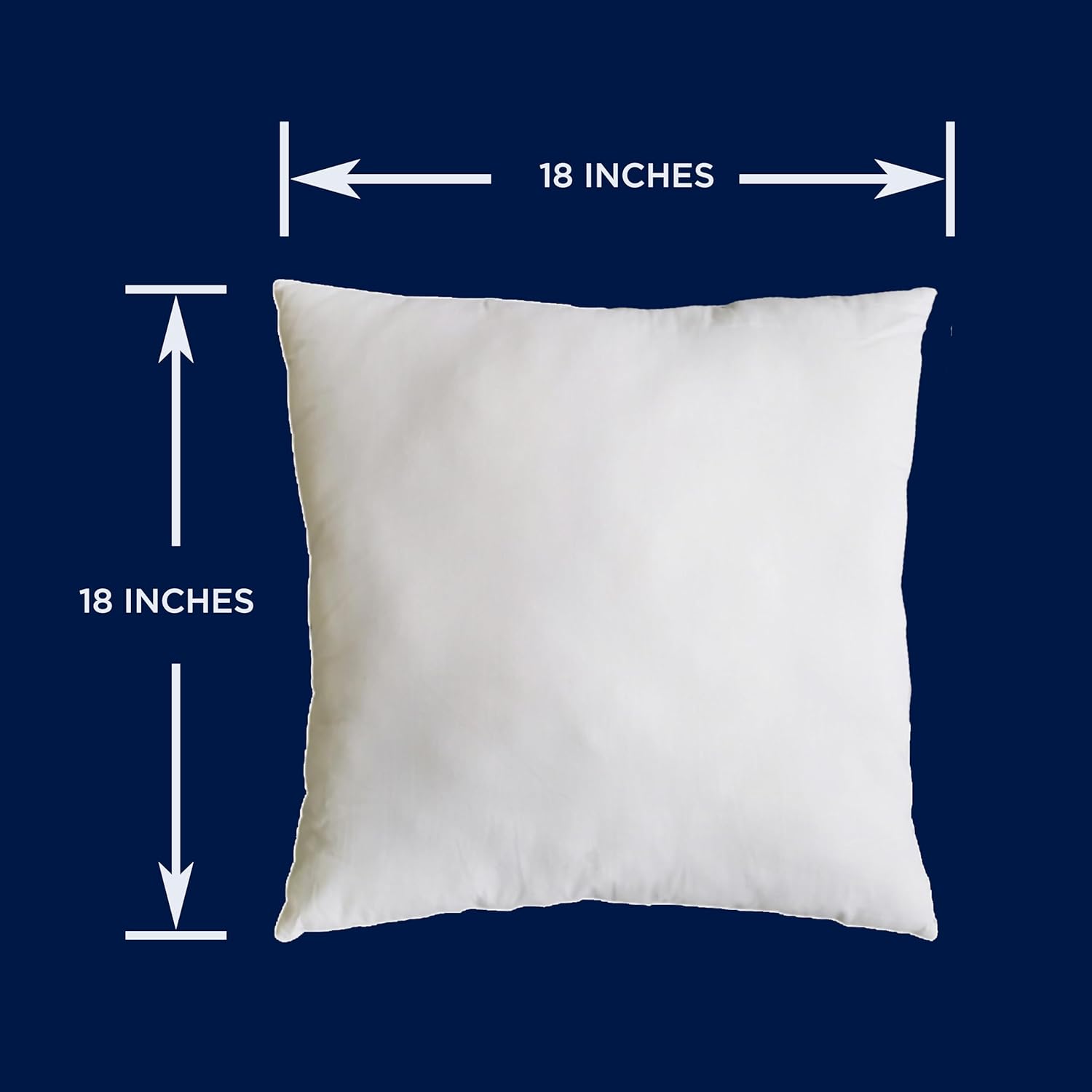 Throw Pillow Inserts - 18" x 18", 2 Pack Throw Pillow Inserts for Bed, Couch or Chair - 100% Cotton Sateen and Polyester-Filled, Made in USA