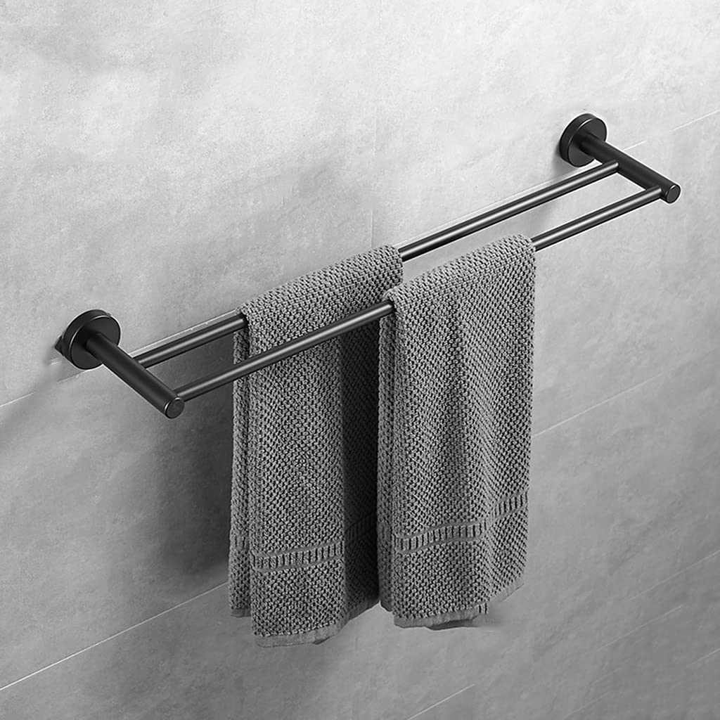 Porte-serviettes mural noir pour une salle de bain moderne et épurée