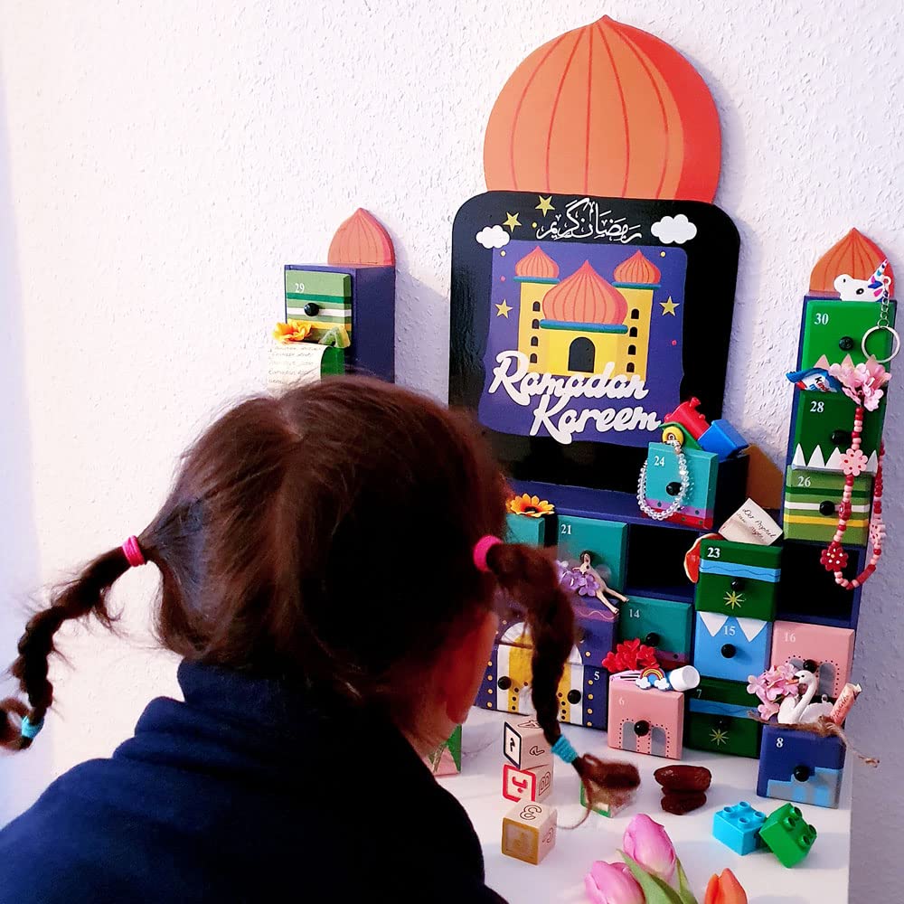 Ramadankalender für Kinder aus Holz - Adventskalender Ramadan, Himatoys, Holzspiel, Holzspielzeug, Riesen-Ramadankalender, Ramazan Takvimi, Eid Mubarak