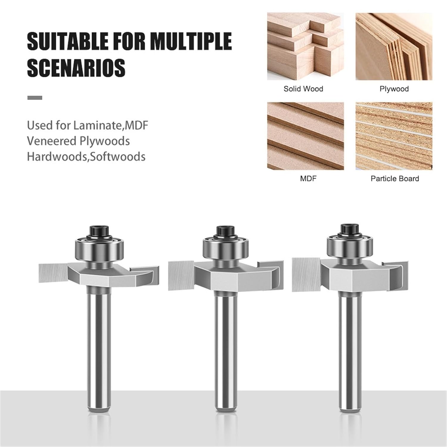 Ball-Bearing T-Slot & Notch Router Bits | 6/12mm Shank Cove Angle Alloy Cutters for Trimmer Heads(6*1/2)