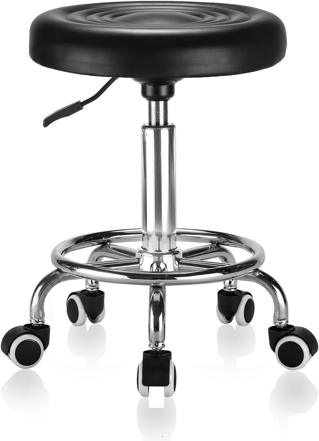 CSS Furniture - 360°Smooth Swivel Adjustable Height (18 to 22 inches) with Caster Wheels Doctor/Kitchen/Office/Chair/Cafeteria/Tattoo/Salon/Compact for Massage Bar Stool Finish (Black)-image-6