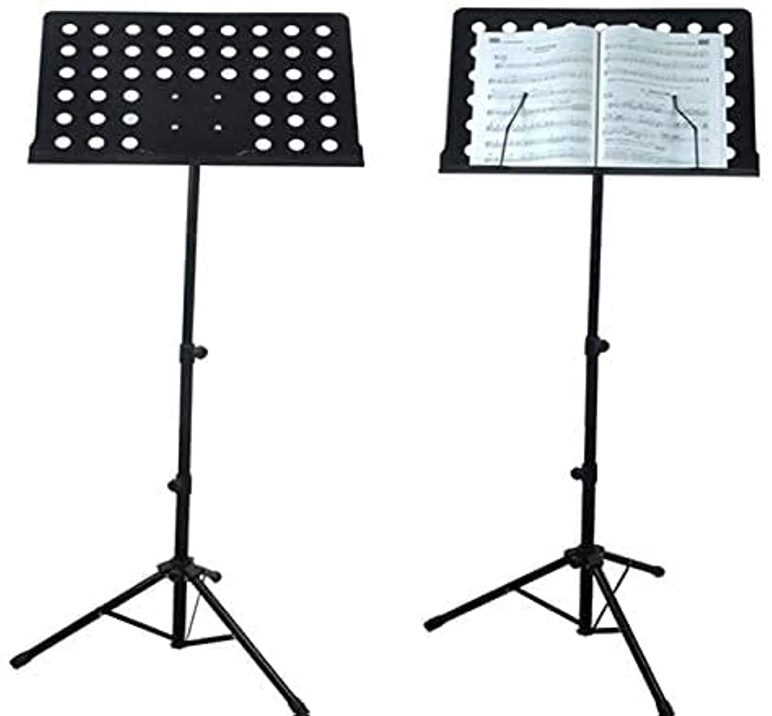 SHINEDOWN Adjustable Lightweight Metal Folding Sheet Tabletop Music Conductor Stand For Guitar Piano (Black)