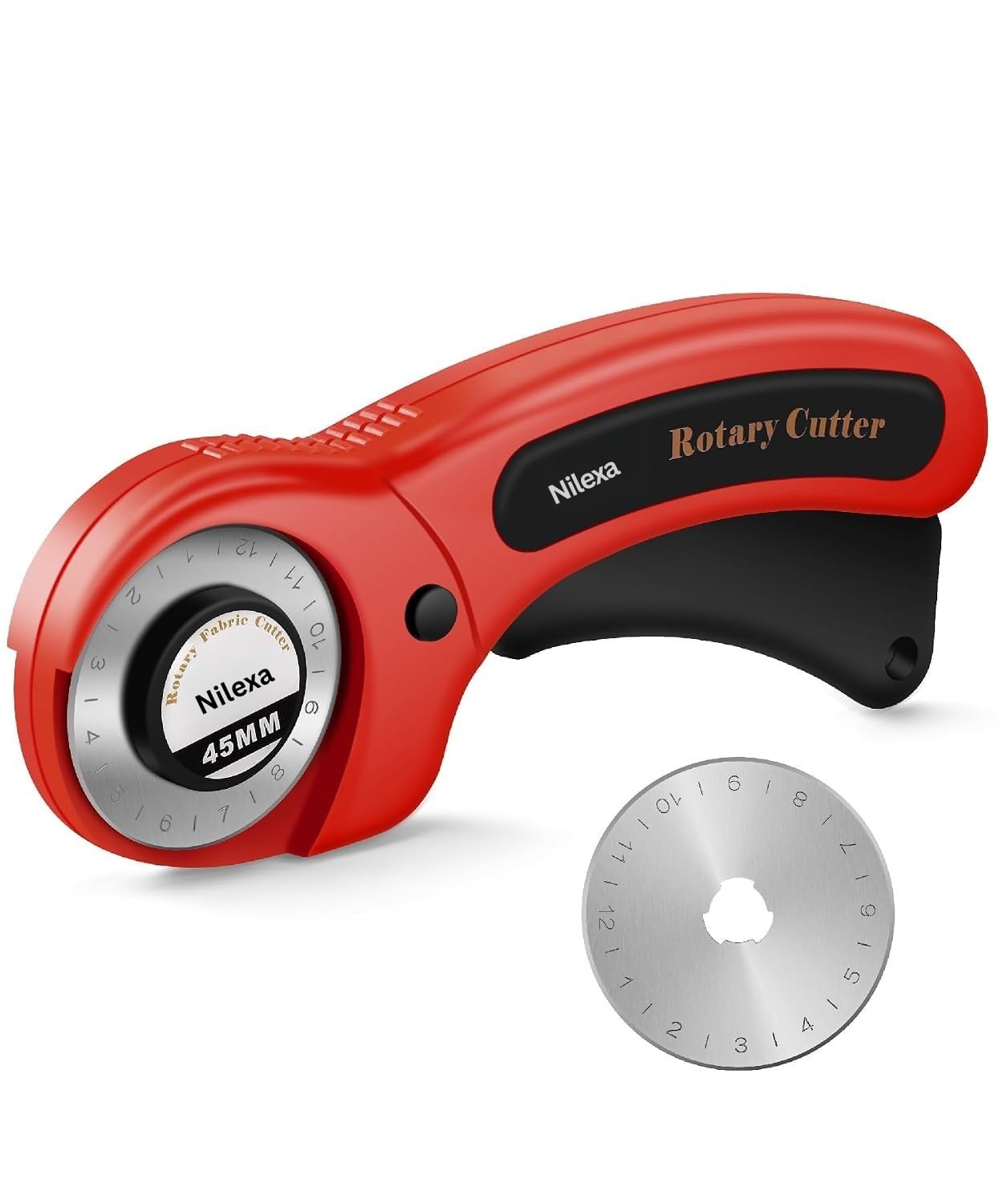 45mm Fabric Rotary Cutter with Safety Lock Ergonomic Handle Sharp Stainless Steel Blade for Quilting Sewing Leather Paper & Craft Cutting Pack of 1-picture-12