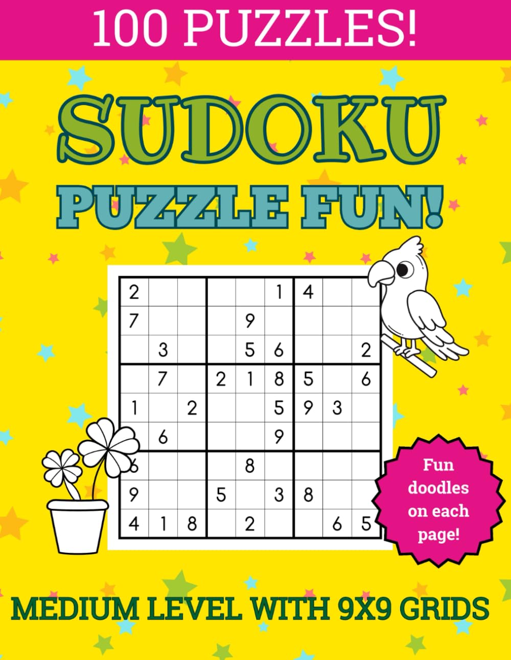 Sudoku Puzzle Book – Medium: Logic Puzzles with Creative Doodles for Relaxation