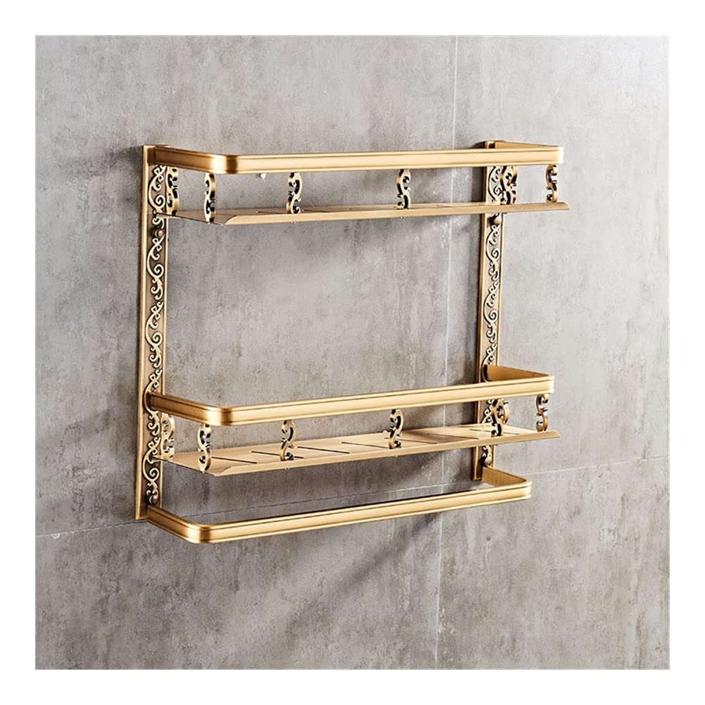 GTFDXJ Shower Caddy Bathroom Shelf Antique Aluminum Bathroom Corner Shelf Bathroom Holder Shower Room Basket Bathroom Accessories Bathroom