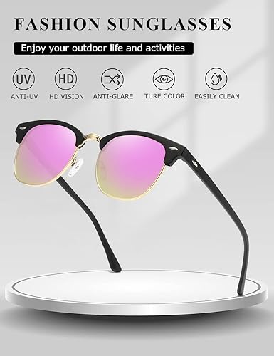 Miniatura 9 de AEVOGUE Gafas de sol polarizadas para mujeres y hombres marco semiresim gafas de sol retro AE0369