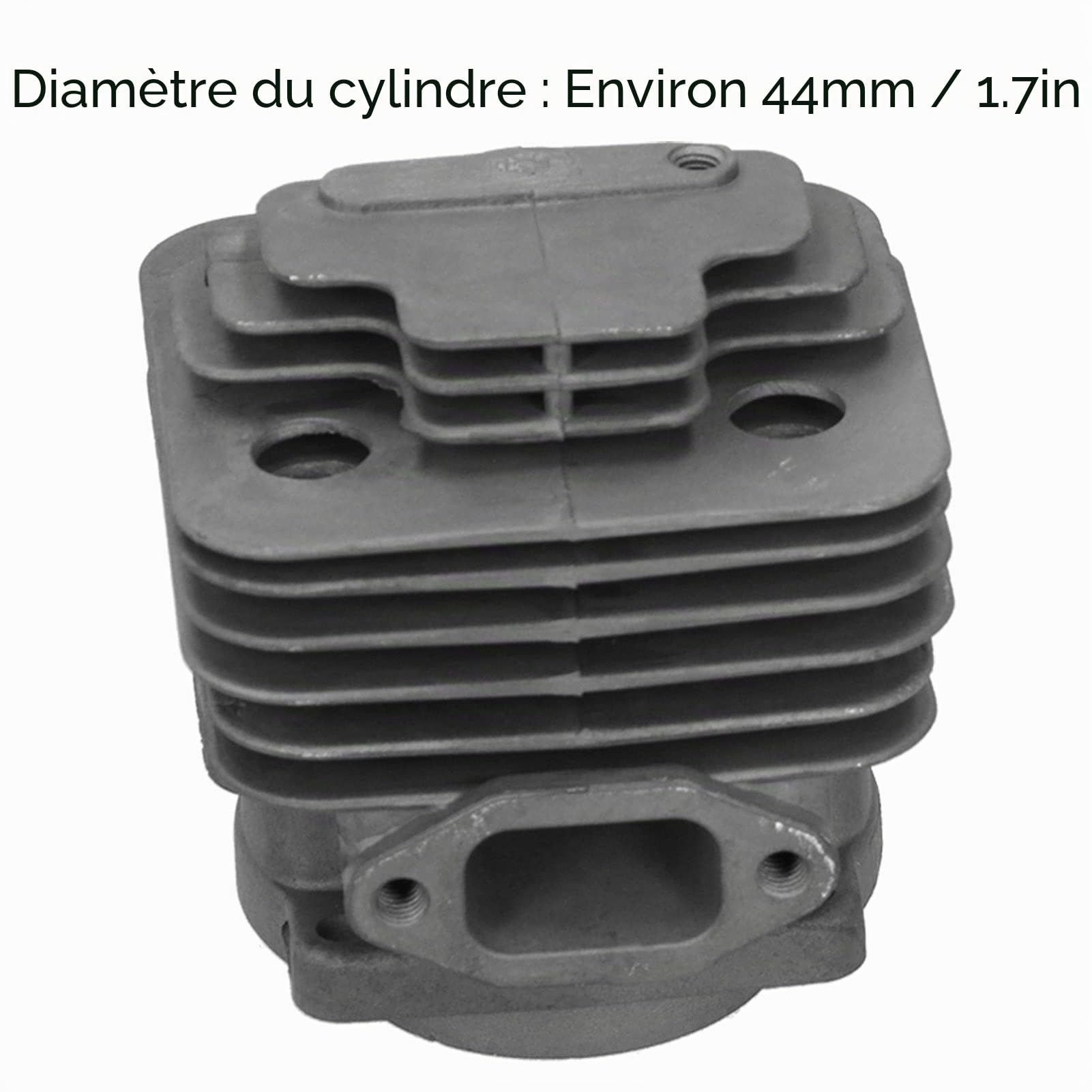 Kit de Piston de Cylindre 44mm 52CC 44F-5 Moteur Coupe de Brosse | Bloc de Carbone, Alliage d'Aluminium de Silicium Élevé, Diamètre 44mm/1.7in