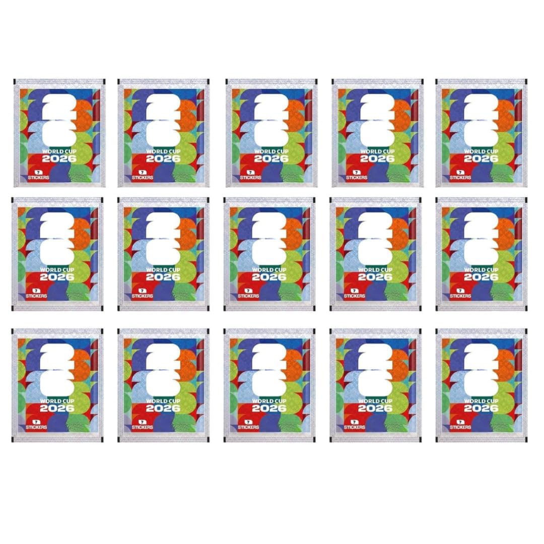 25x Panini World Cup 2026 Sticker Bundle – 25 Tüten mit 70 Sammelstickern für Fußballfans & Sammler + Heartglobal Versandschutz