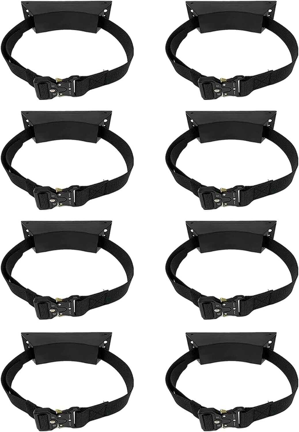 Oxygen Cylinder Wall Mount Bracket - Steel Storage Rack with Adjustable Strap(Black,8pack)