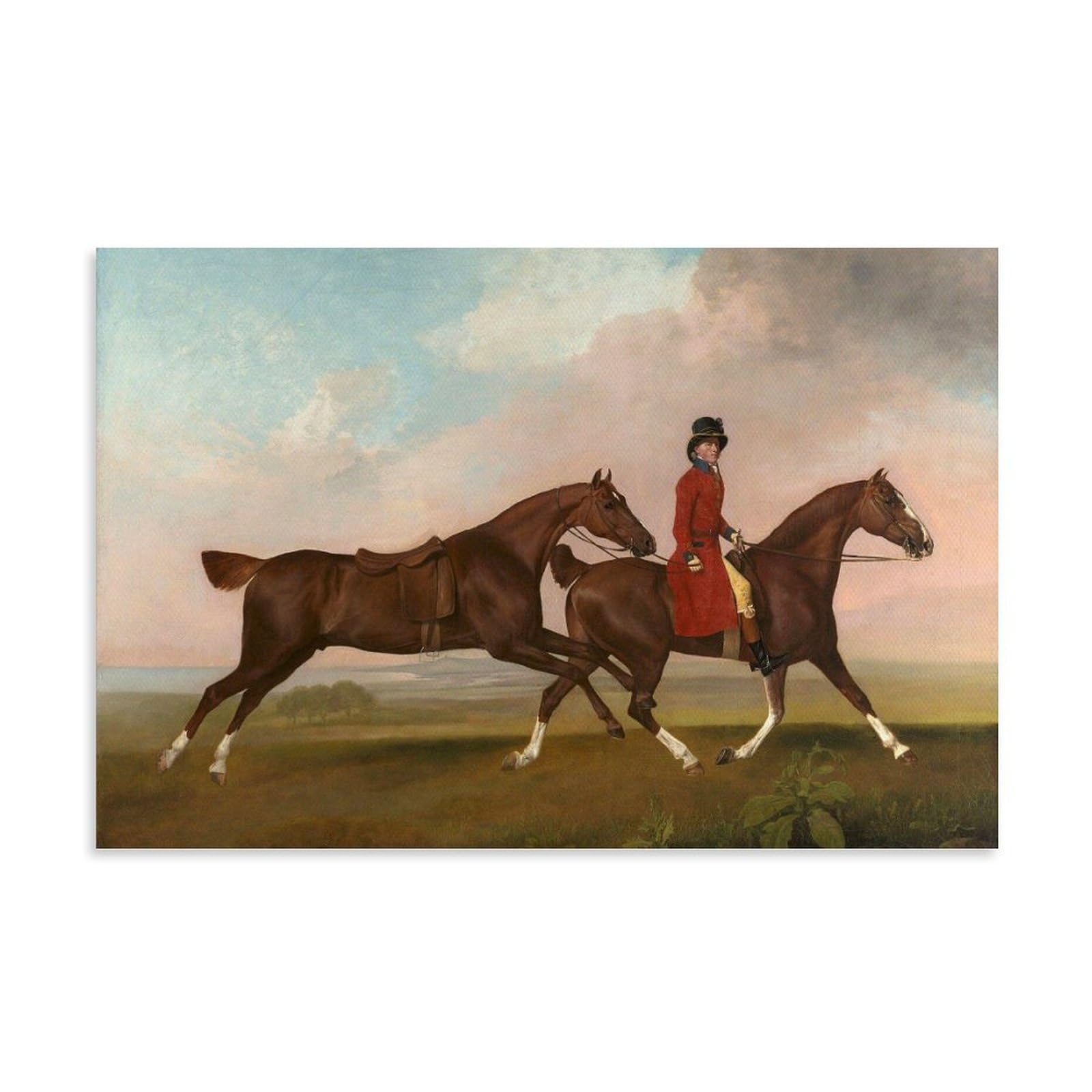 Xuxuecc Unframe George Stubbs Wall Art Prints Paintings Poster William Anderson With Two Saddle-Horses Artworks Canvas Room Aesthetic Wall Art Prints Home Modern Decor 24X36inch(60X90cm)
