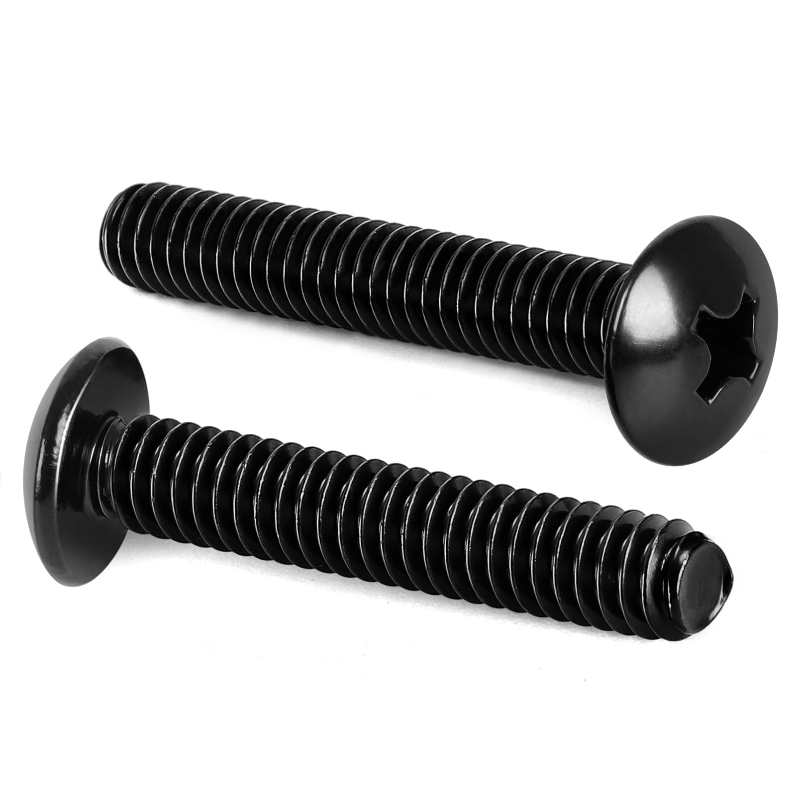 Photo 1 of MewuDecor #8-32 x 1-1/4" Truss Head Machine Screws, 304 Stainless Steel 18-8, Black Finish, Full Thread, 50 PCS