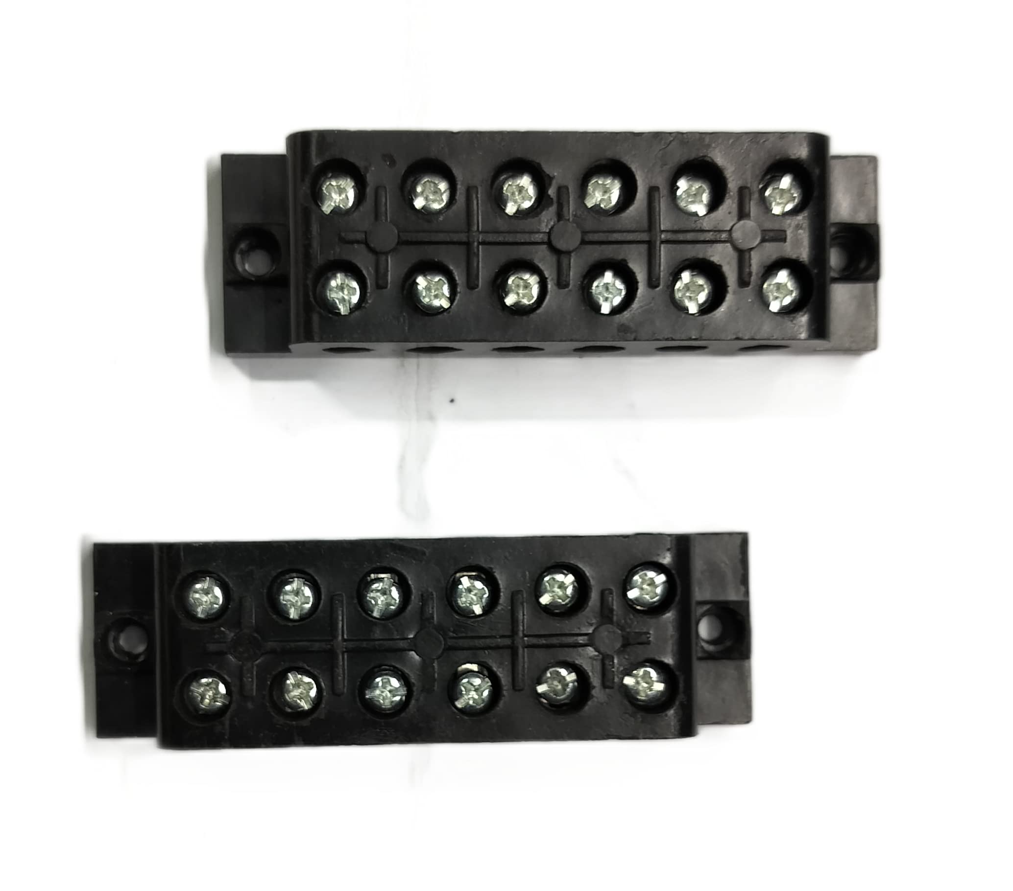 Control Panel 30A 6 Way Bakelite Connector Strip Double Row Barrier Black Terminal (Pack Of 2)-image-37