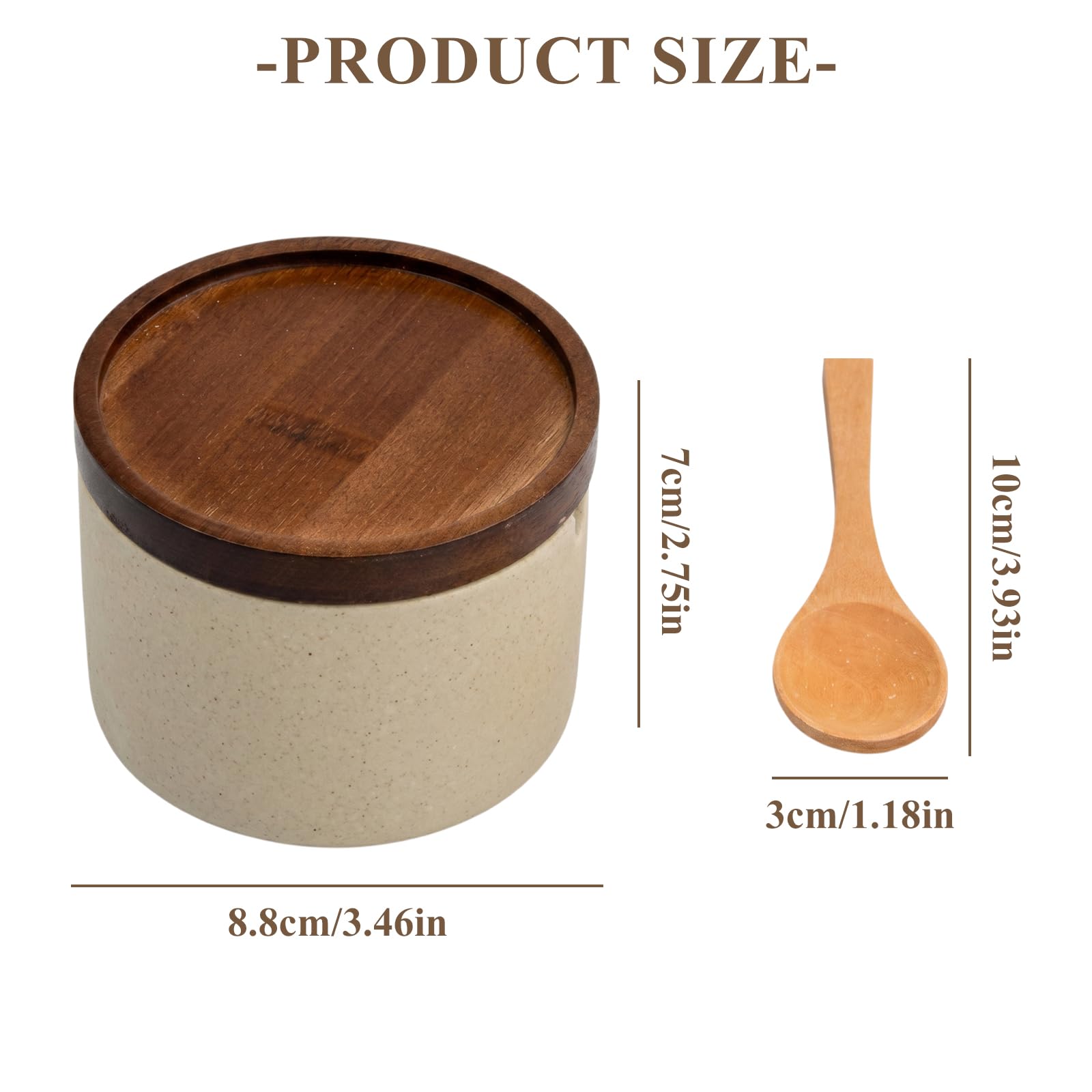 Zuckerdose mit Löffel, 225ml Keramik Salztopf mit Deckel und Löffel, Modern Gewürzgläser Zuckerbehälter, Keramik-Frischhaltedose für Kaffeebohnen, Zucker, Tee, Gewürze usw