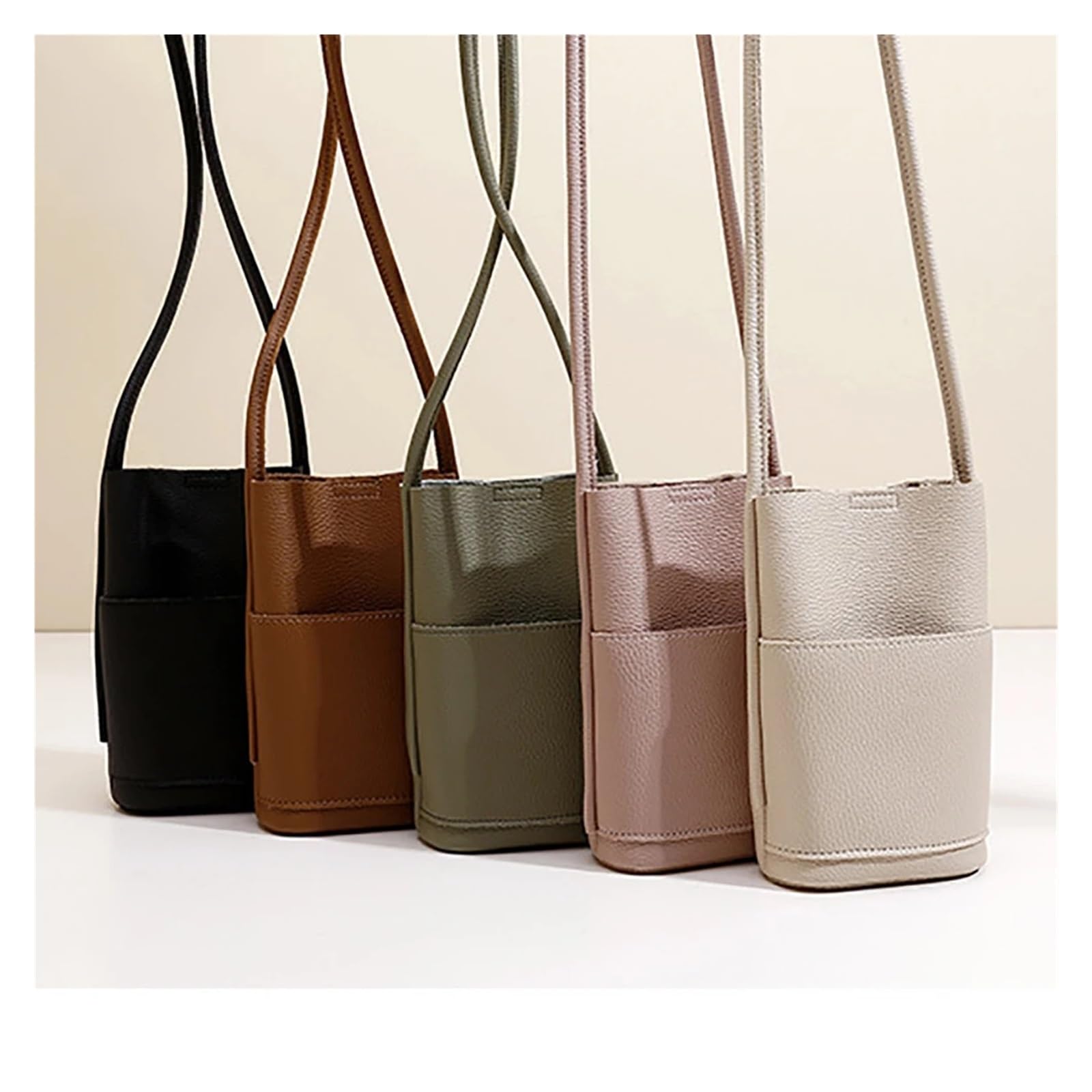 Bolso for teléfono móvil for Mujer, Bandolera pequeña de Cuero, Bolso de Compras Unisex Minimalista y versátil Adecuado para Viajar, Fiesta, Trabajo(Pink)