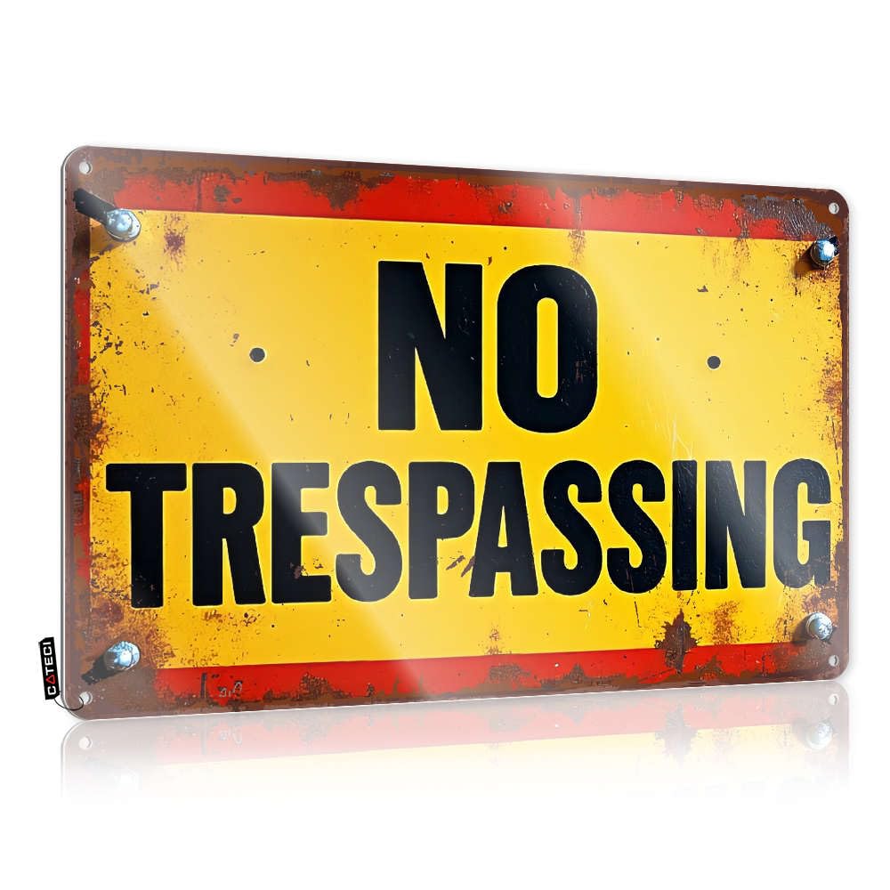 Fzfn Colour Old-Fashioned Tin Sign, Grunge Custom No Trespassing | Farmhouse Ranch Decor(30X40cm)