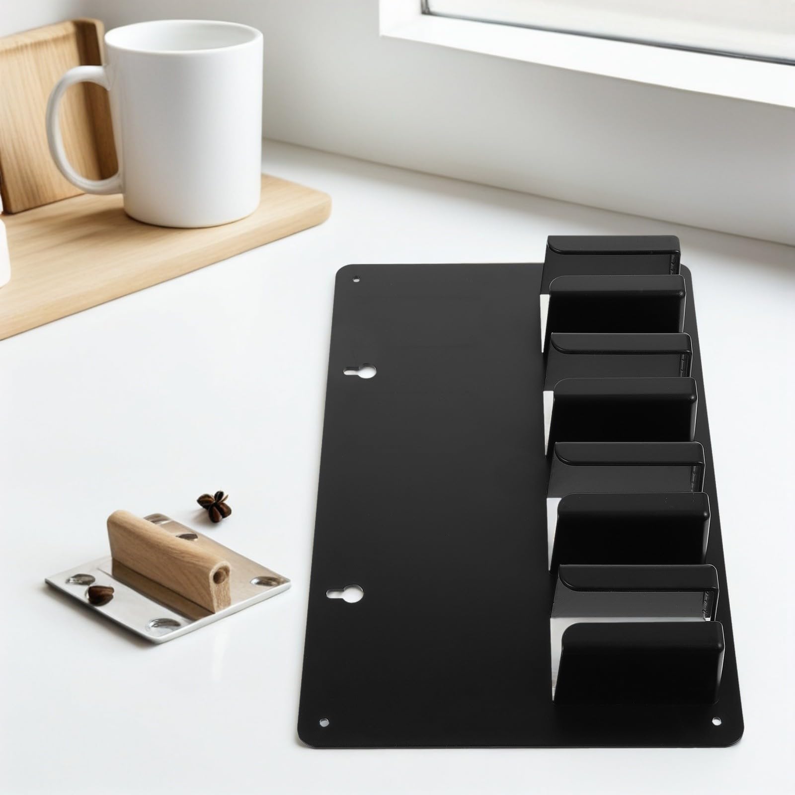 KICHOUSE Soporte de Pared 3piezas Negro para Cortapelos de Peluquería para Organizador de Herramientas Diseño Estable y Acabado Profesional en Salón o Barbería