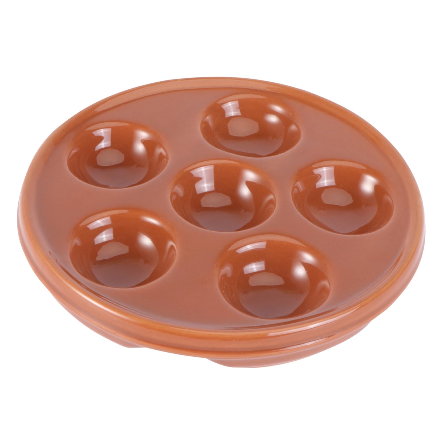 LABRIMP Piatto e Lavorazione Fine Marrone in Ceramica per Lumache Spesso e Stabile Design Semplice senza Bordo Ruvido per Cottura in Forno e Barbecue