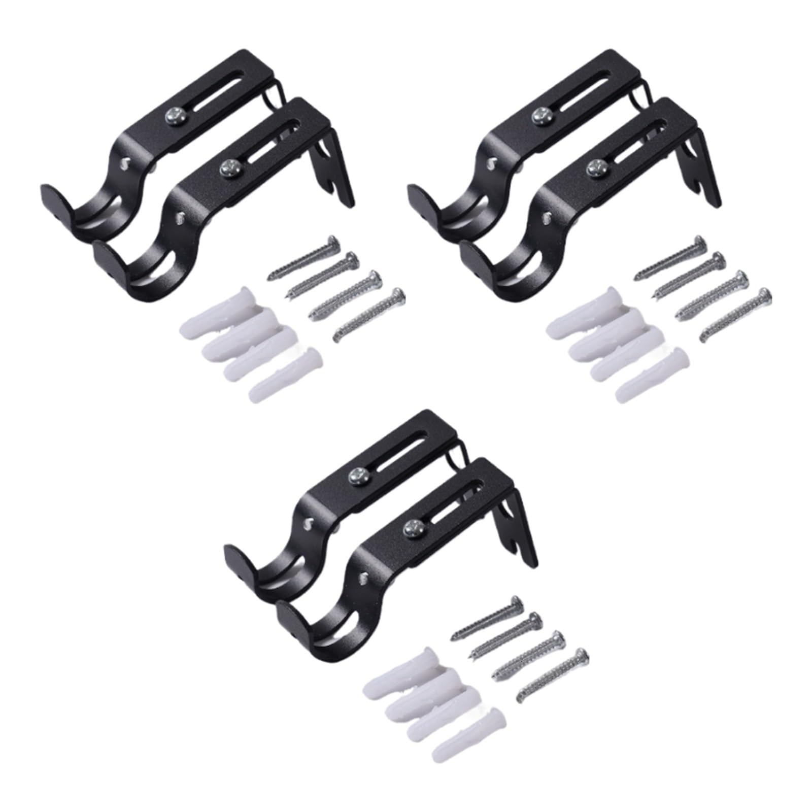 Lot de 3 supports de tringle à rideaux réglables de qualité supérieure - Pour salle de bain, balcon, cuisine