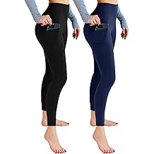 2 Pack Leggings with Pockets for Women, High Waisted Soft Leggings for Yoga Gym