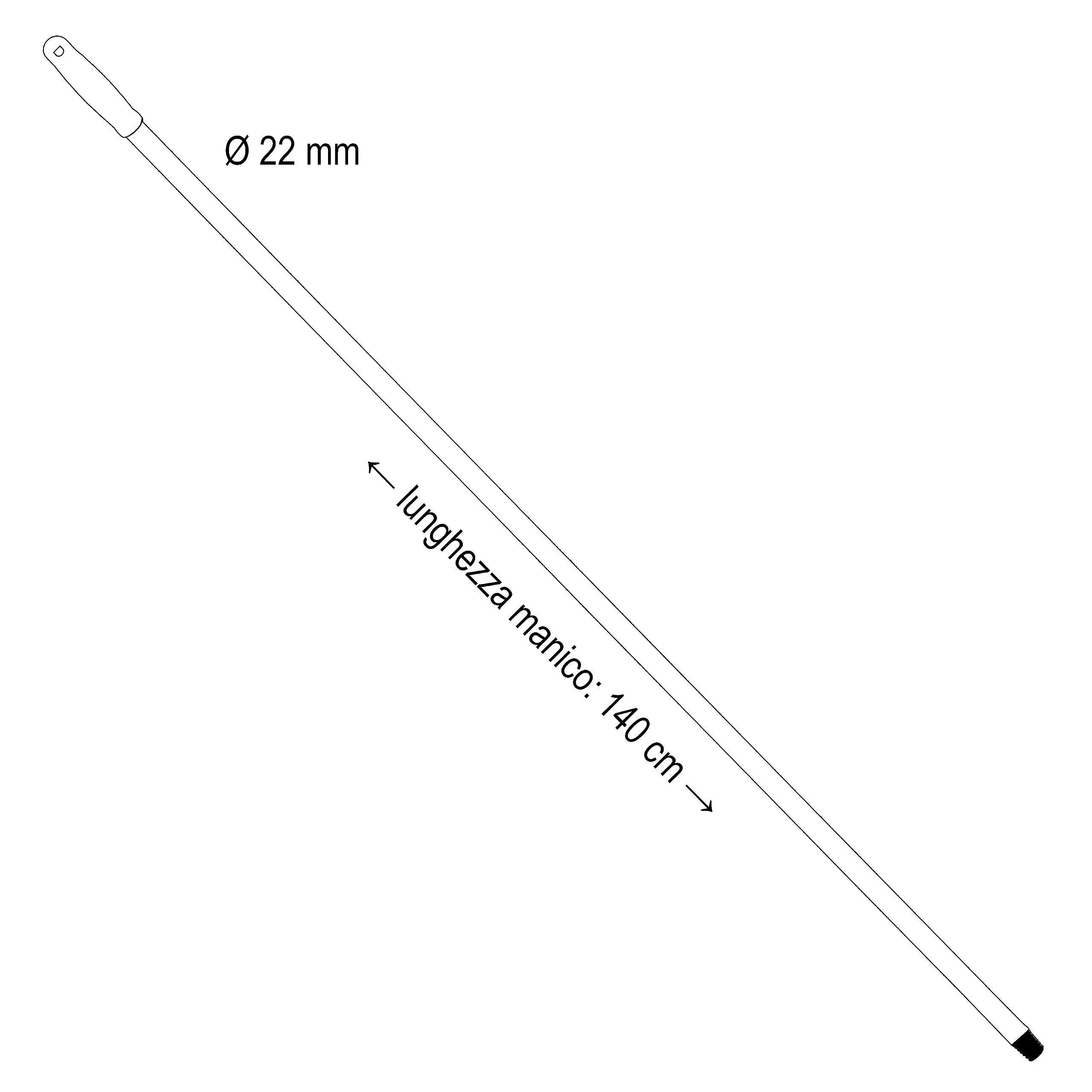 1023B manche aluminium, 140 cm, bleu