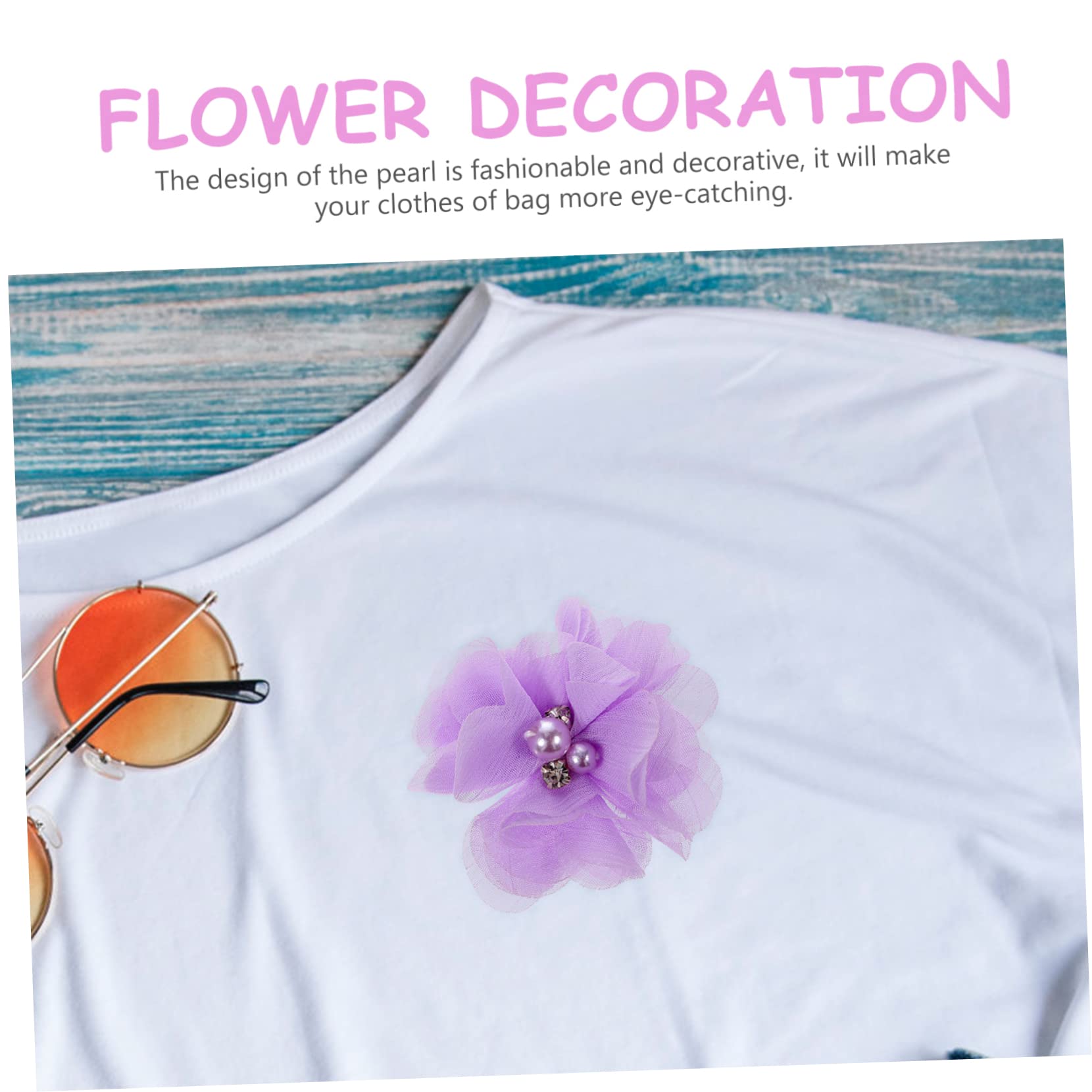 TEHAUX 90pezzi Pz Fiori Chiffon Multi-funzione Per Decorazioni Fai Da Te Applicazioni Floreali Per Cucito Accessori Per e Decorazioni Festive