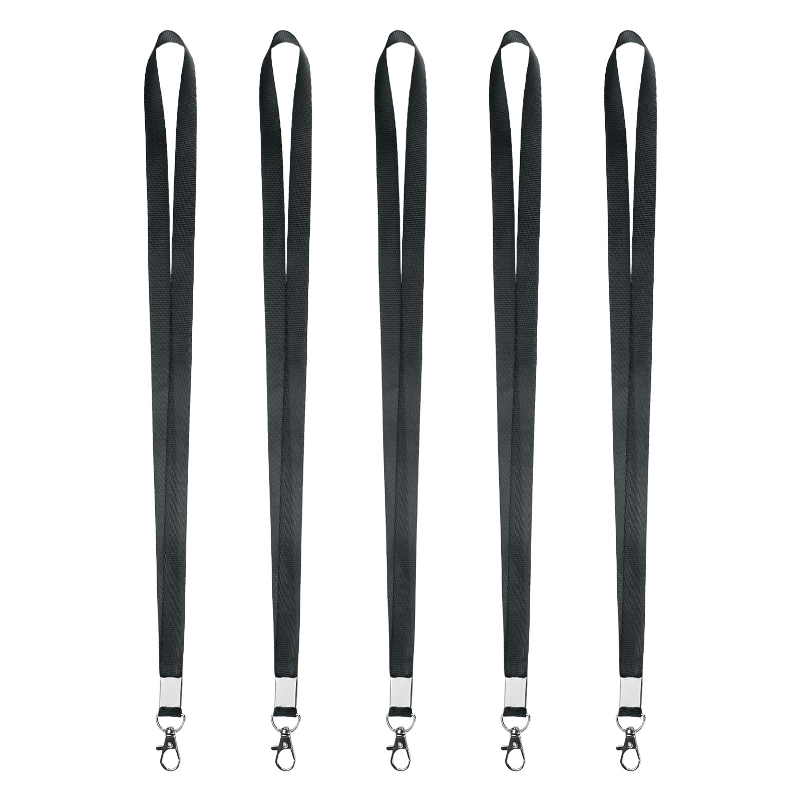 M METERXITY 5 Pack Lanyards for ID Badges, Keychain Flat Neck Lanyard Strap with Swivel Hook Clip for Keys, ID Holder Folder