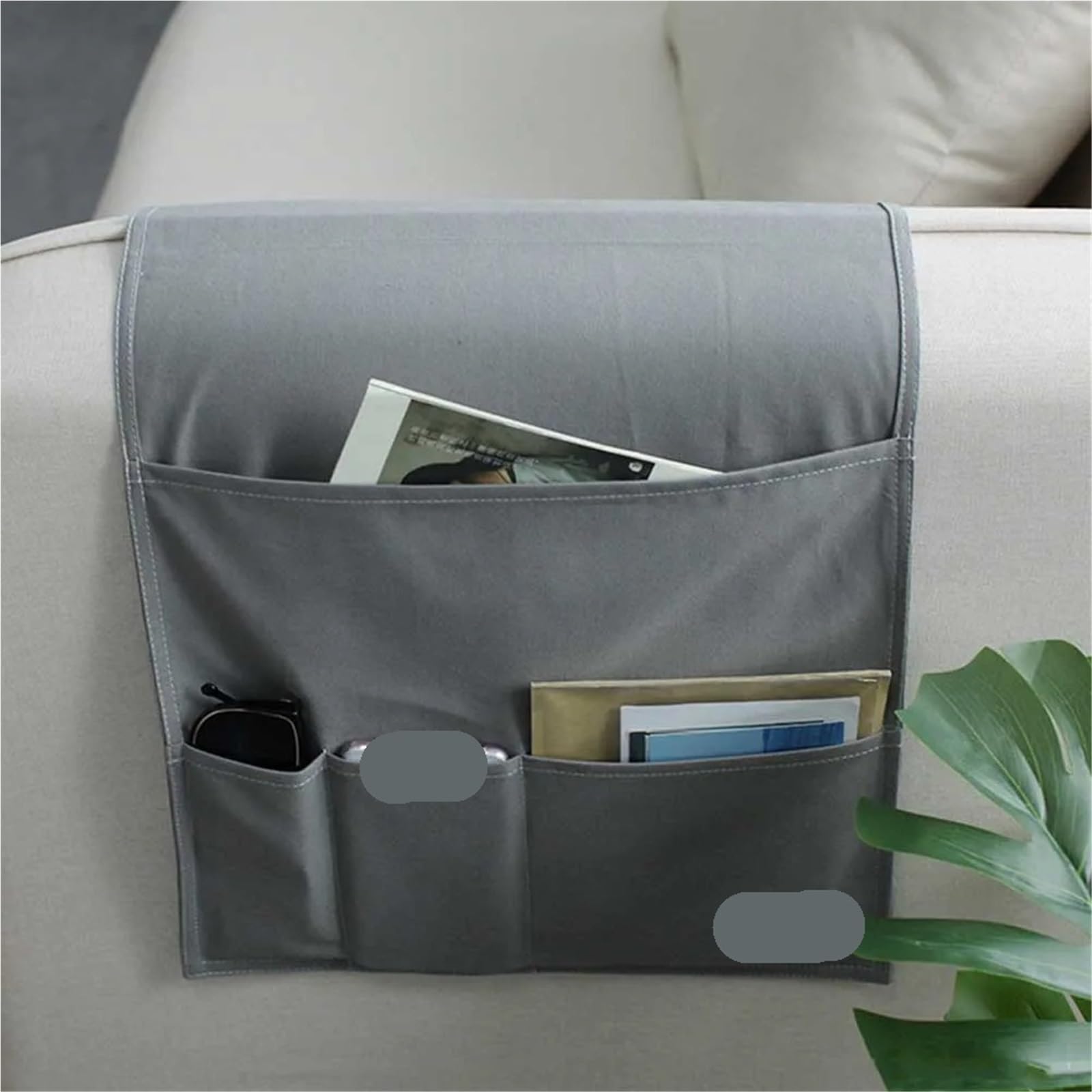 Reposabrazos for sofá, Organizador de revistas y artículos Diversos, Bolsa Almacenamiento Grande for teléfono móvil, TV, Control Remoto, mesita Noche, Ahorro Espacio para Sofá(Blue)