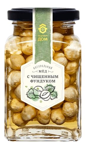 Miniatura 1 de Miel de flores Dom Medovuj con avellanas enteras 280 g9.9 oz de flor silvestre natural, miel orgánica por Honey House