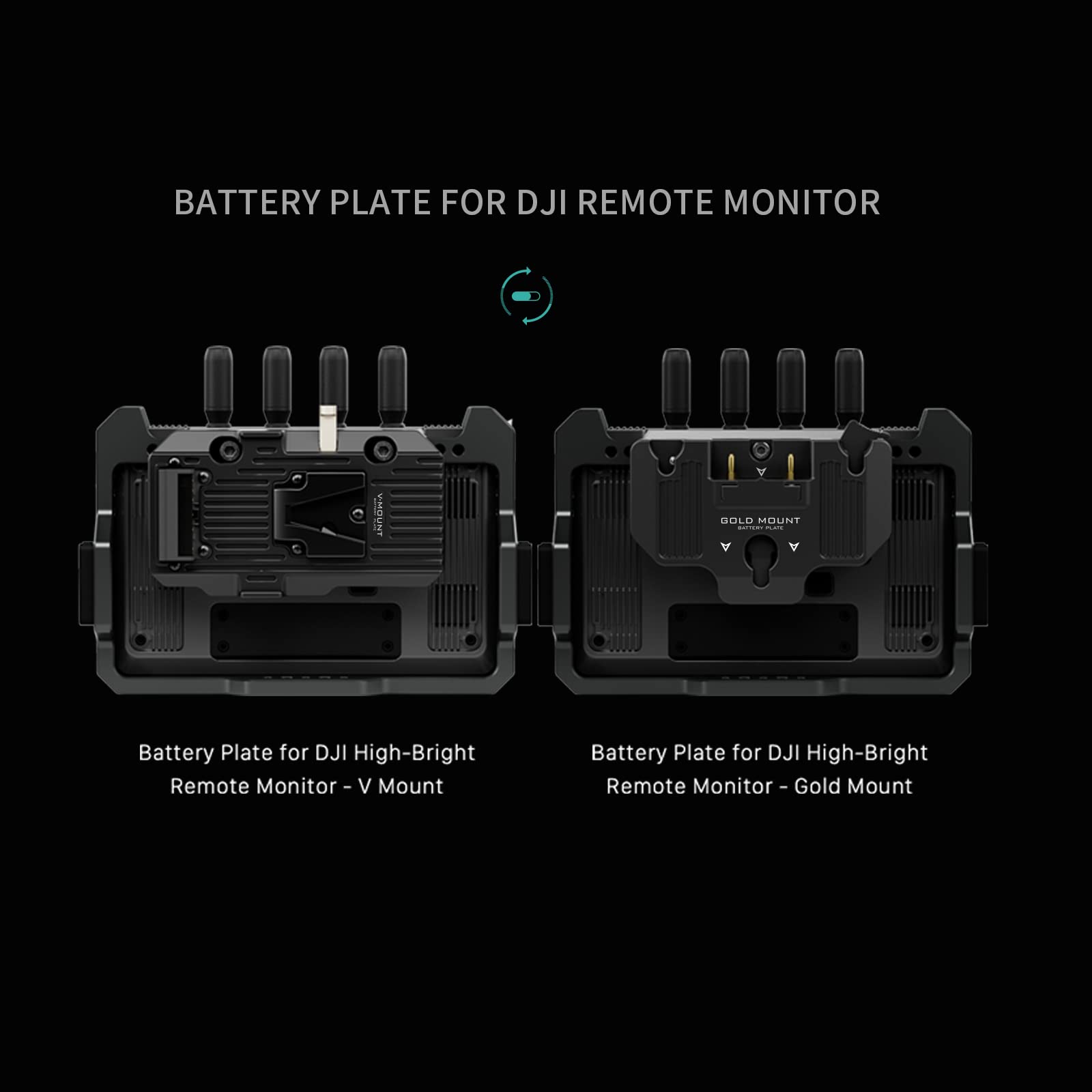 TILTA Piatta per batteria per monitor remoto ad alto luminoso DJI, piastra batteria a V-Mount TGA-HRM-BTP-V