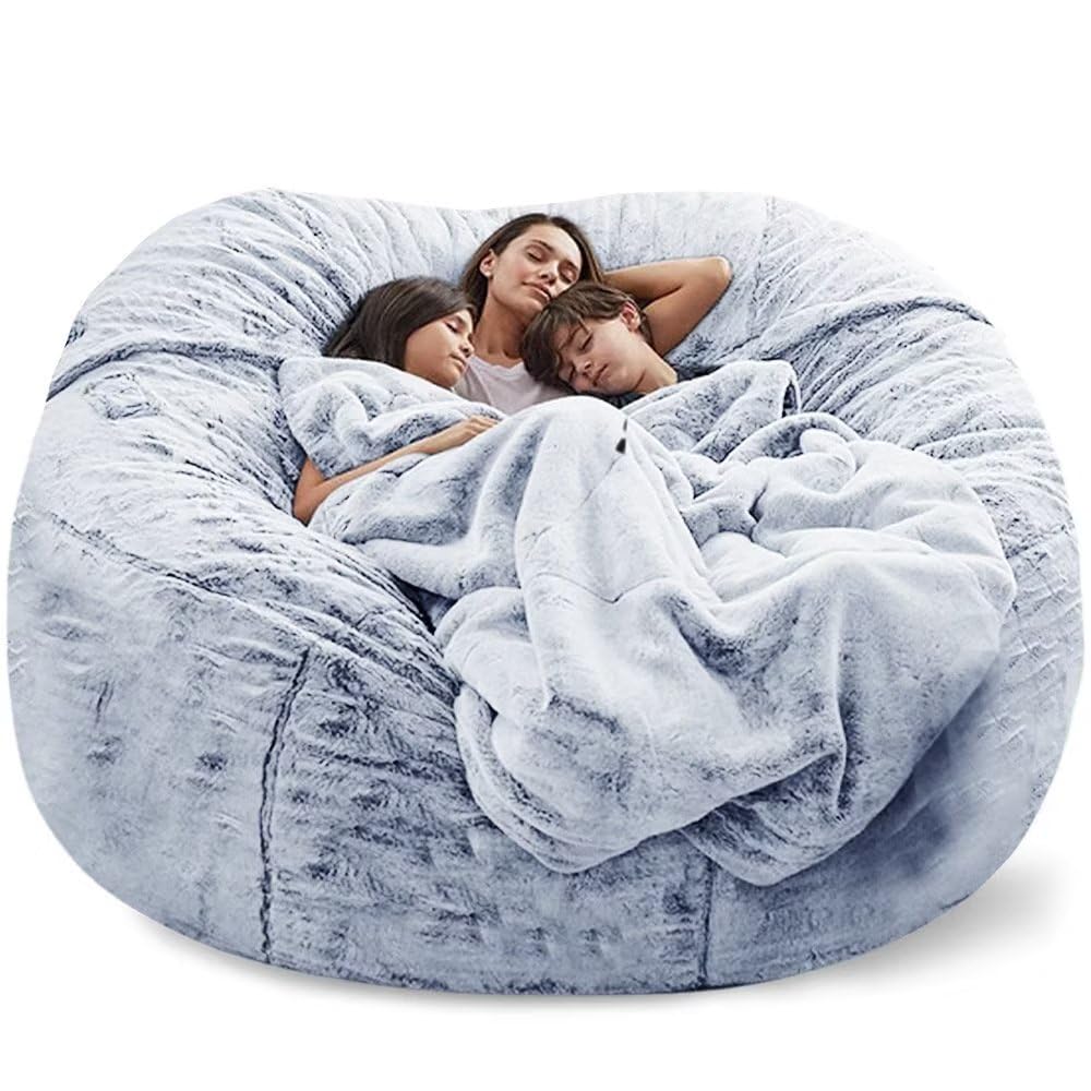 Fodera per Sedia a Sacco di Fagioli (Solo Fodera, Senza Riempimento), Lazy Soft Velvet PV Lavabile coprisacchetto di Fagioli，per Giardino, Salotto, Balcone