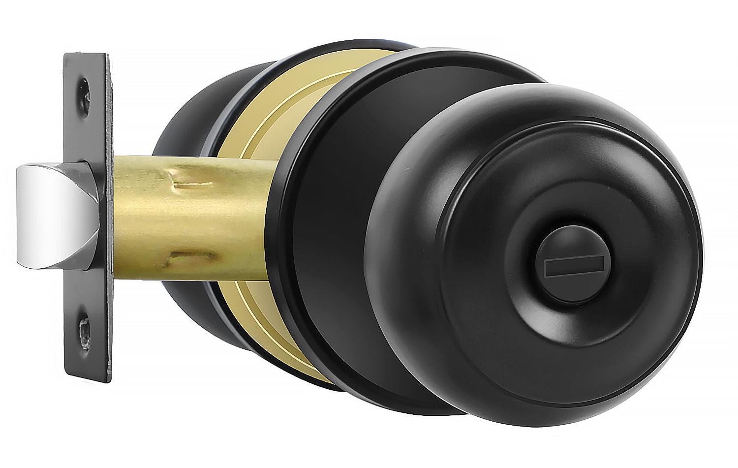 Matte Black Privacy Door Knobs - 6 Pack Locksets -15