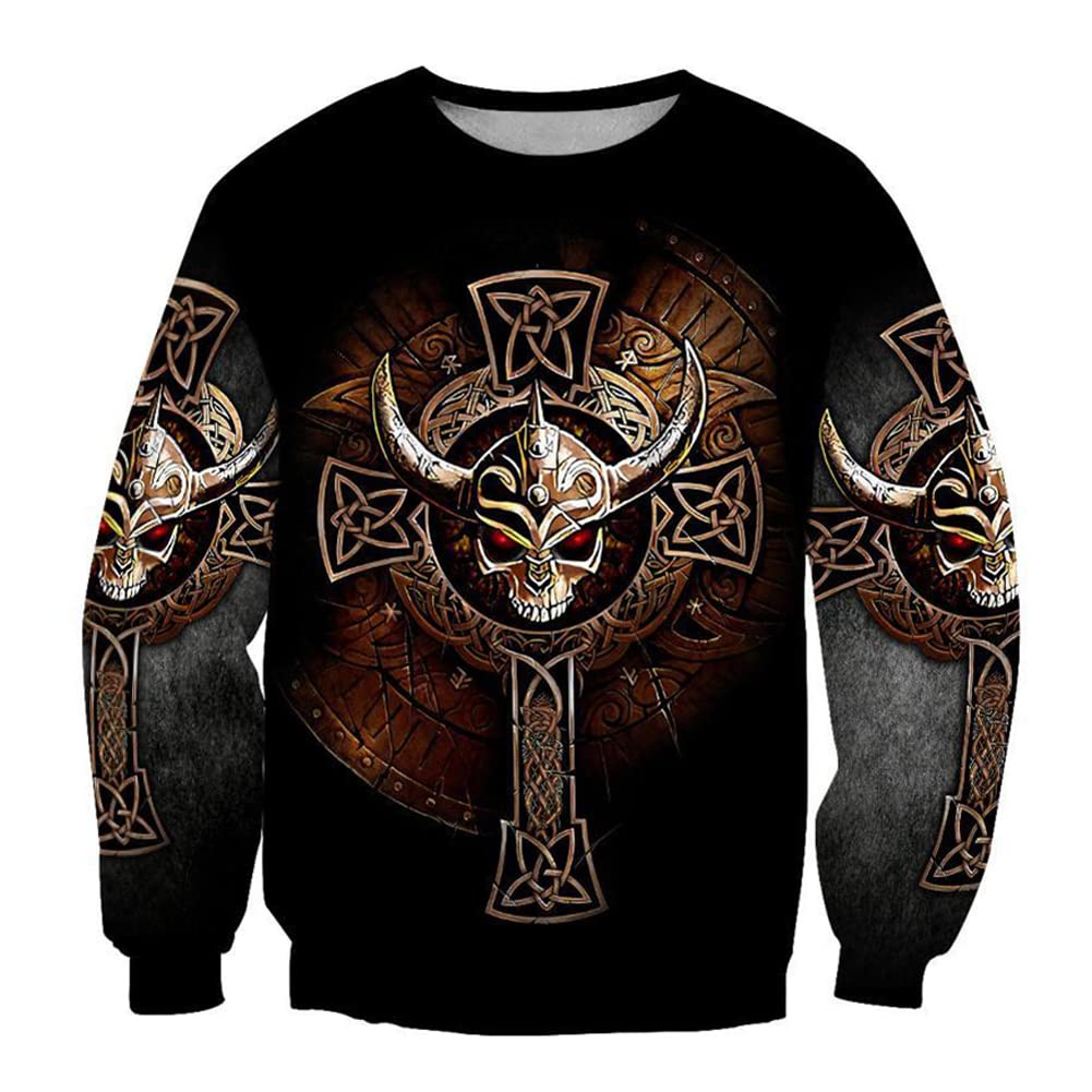 C2Jew 3D Printed Viking Skulls Hoodies Unisex Zip Pullover Sweatshirt Fashion Casual Jacket Tracksuit