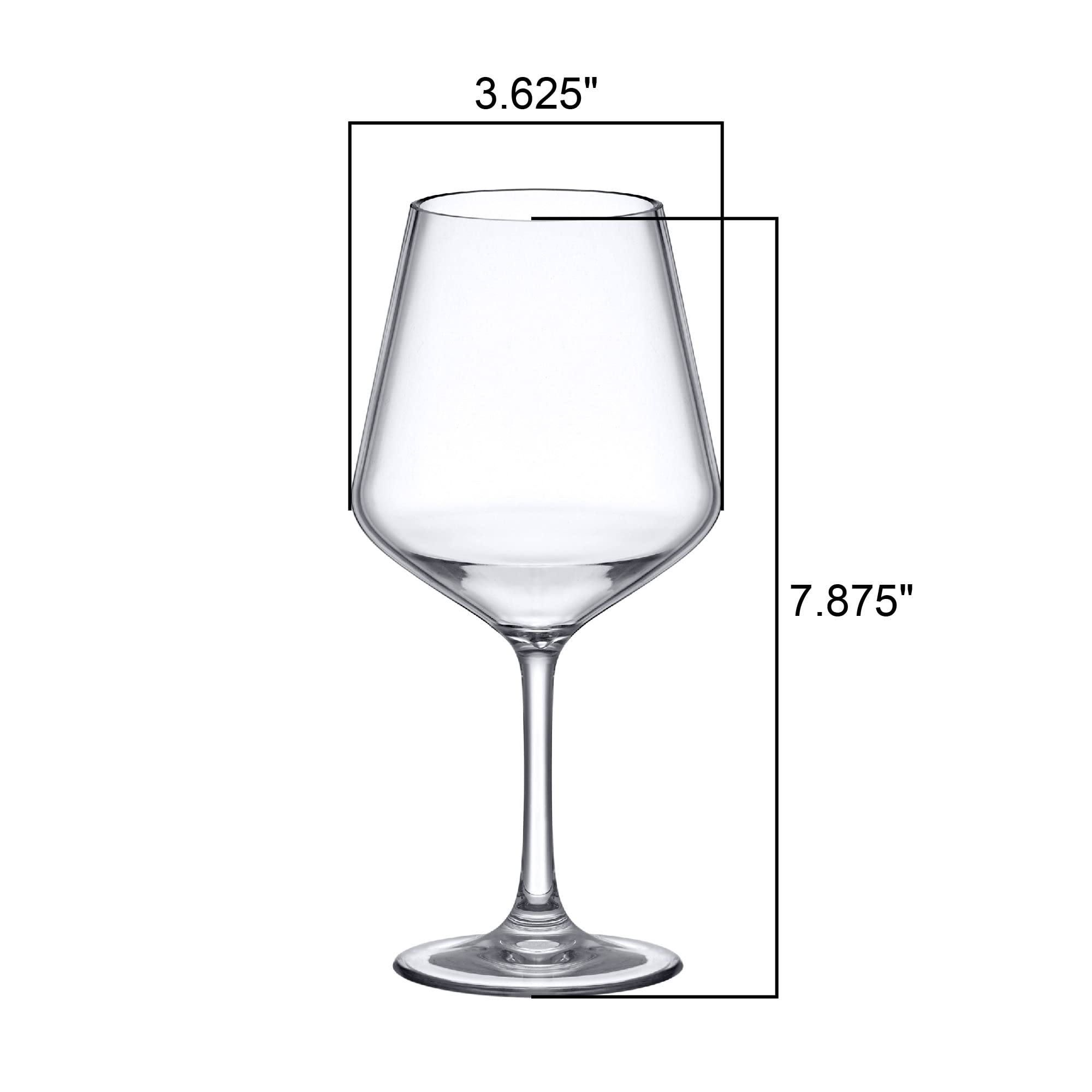 Amazing Abby - Sasha - Copas de vino Tritan irrompibles de 14 onzas (juego de 6), copas de vino de plástico, reutilizables, sin BPA, aptas para lavavajillas, perfectas para piscina, al aire libre,