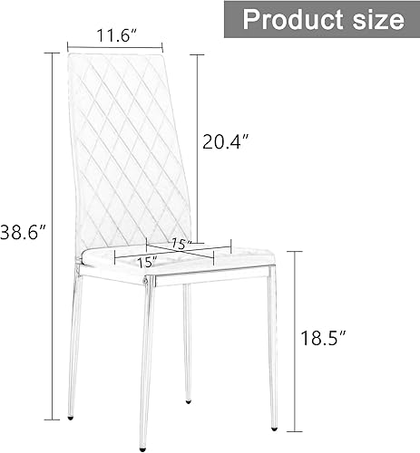 Miniatura 2 de OUYESSIR Juego de 4 sillas de comedor modernas, sillas de cocina y comedor con respaldo alto tapizado, sillas laterales de comedor con patas de