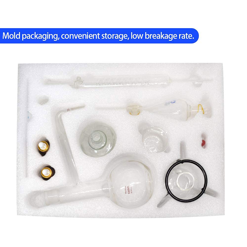 Kit di vetreria da laboratorio per strumenti di distillazione dell'olio essenziale da 1000 ml con bruciatore elettrico