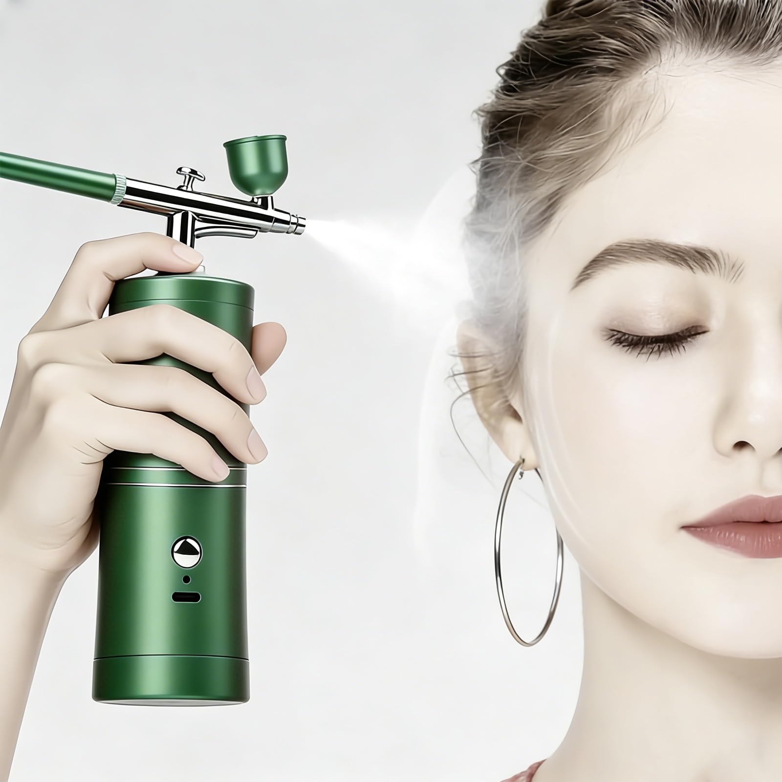 Set aerografo con compressore: kit aerografo, pistola a spruzzo senza fili, pistola aerografo portatile con compressore, pistola a spruzzo manuale ricaricabile USB, set per idratazione, tatuaggio