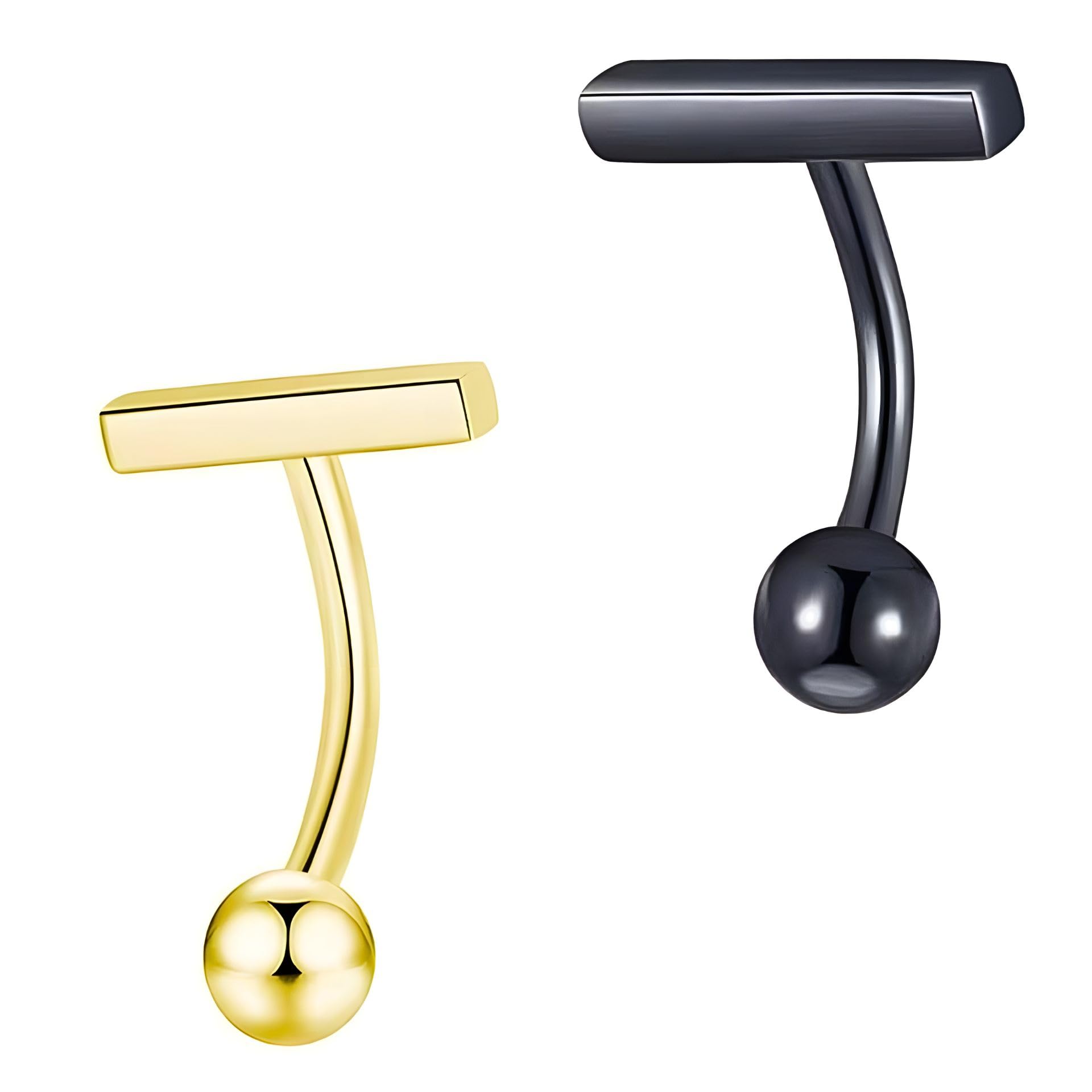 No-Tarnish No-Rusting 316L Surgical Steel T-Bar Style Belly Button Navel Ring For Women and Girls (BB0108) 2 Pcs-image-10