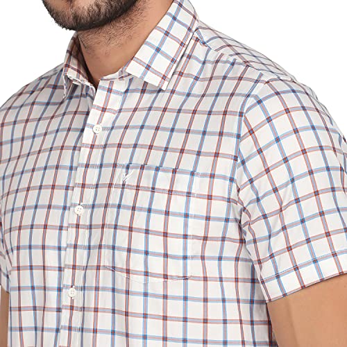 Image of blackberrys Checks Cotton Slim Fit Mens Casual Shirt
