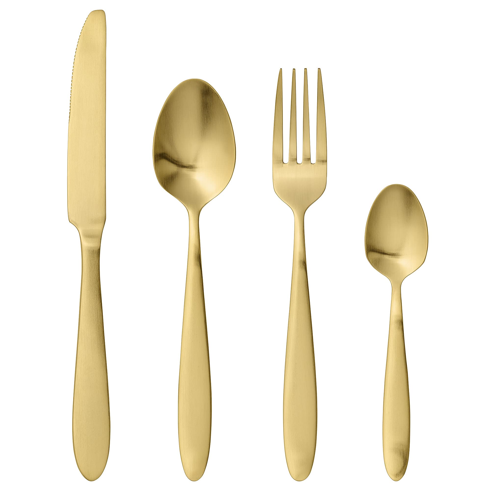 Cutlery, Brushed Gold Finish, Set of 4