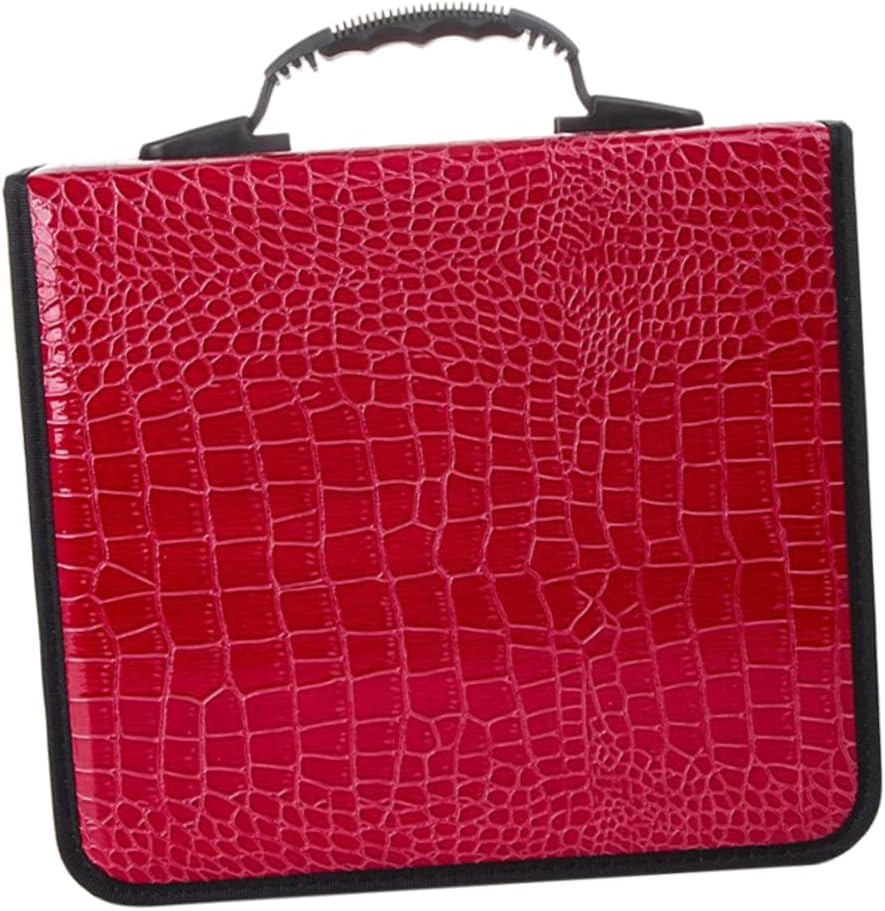 Cabilock 2Pcs Large Capacity CD Storage Bag PU Tote Holder for Discs Red Fashion Pouch for Dvd and CD Organization and Stylish Design for Home Travel