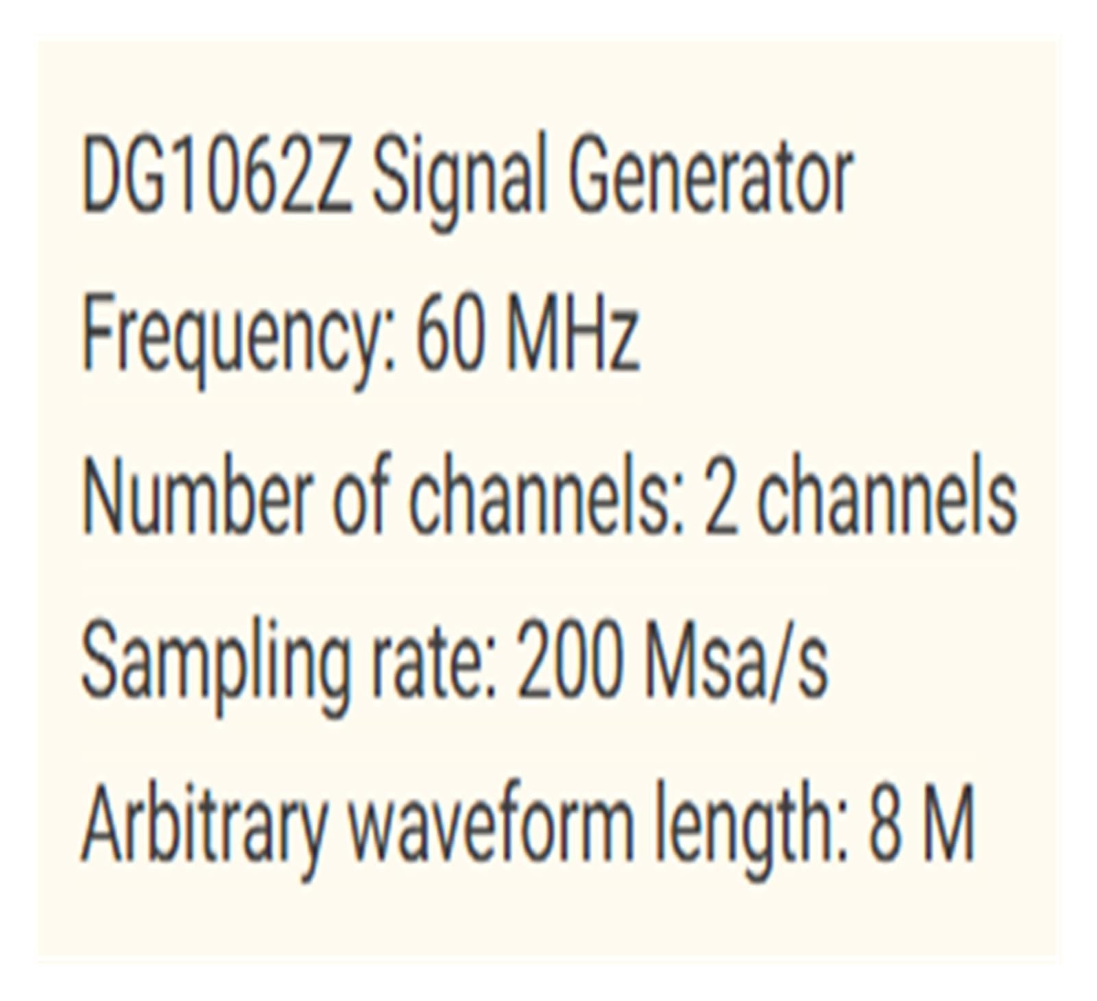 Generatore di segnali di funzioni e forme d'onda arbitrarie a 2 canali DG1062Z 60 MHz 200 Msa/s