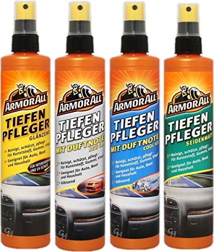 Preisvergleich Produktbild SET Kunststoff Tiefenpfleger ARMOR ALL glänzend,NewCar,CoolIce,seidenmatt 4x300ml