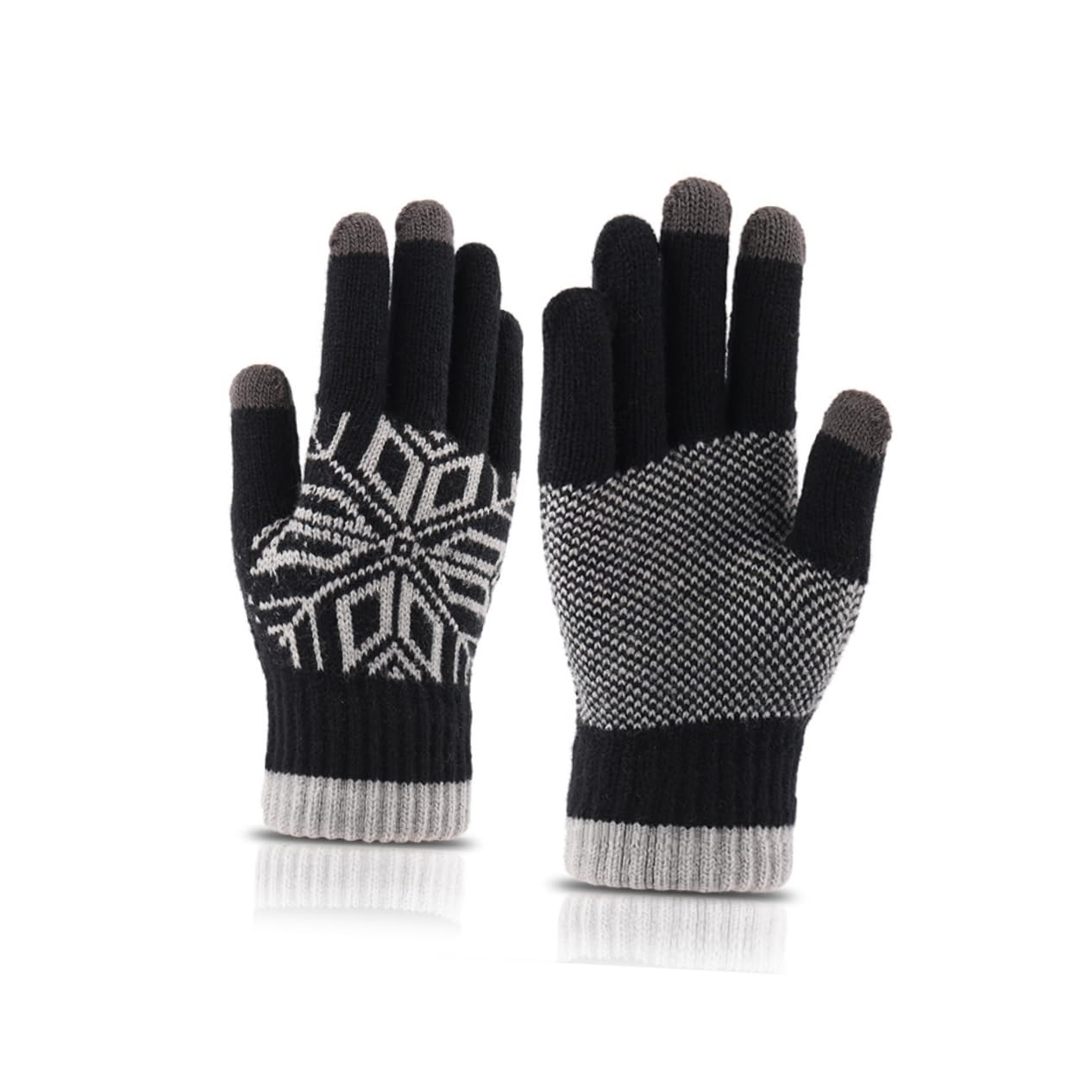 3piezas Guantes De Gruesos Para Pantalla Táctil Resistentes Al Viento y Antideslizantes Para Actividades Al Aire Negro