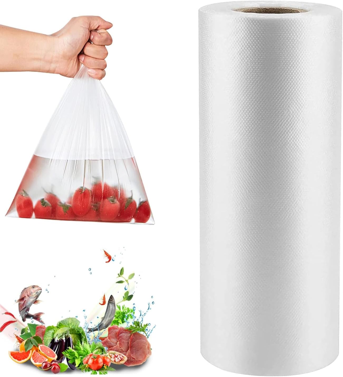 Plastic Produce Bag Roll 16 X 20 inch, Vegetable Food Bread and Grocery Clear Bag, 350 Bags/Roll (1)
