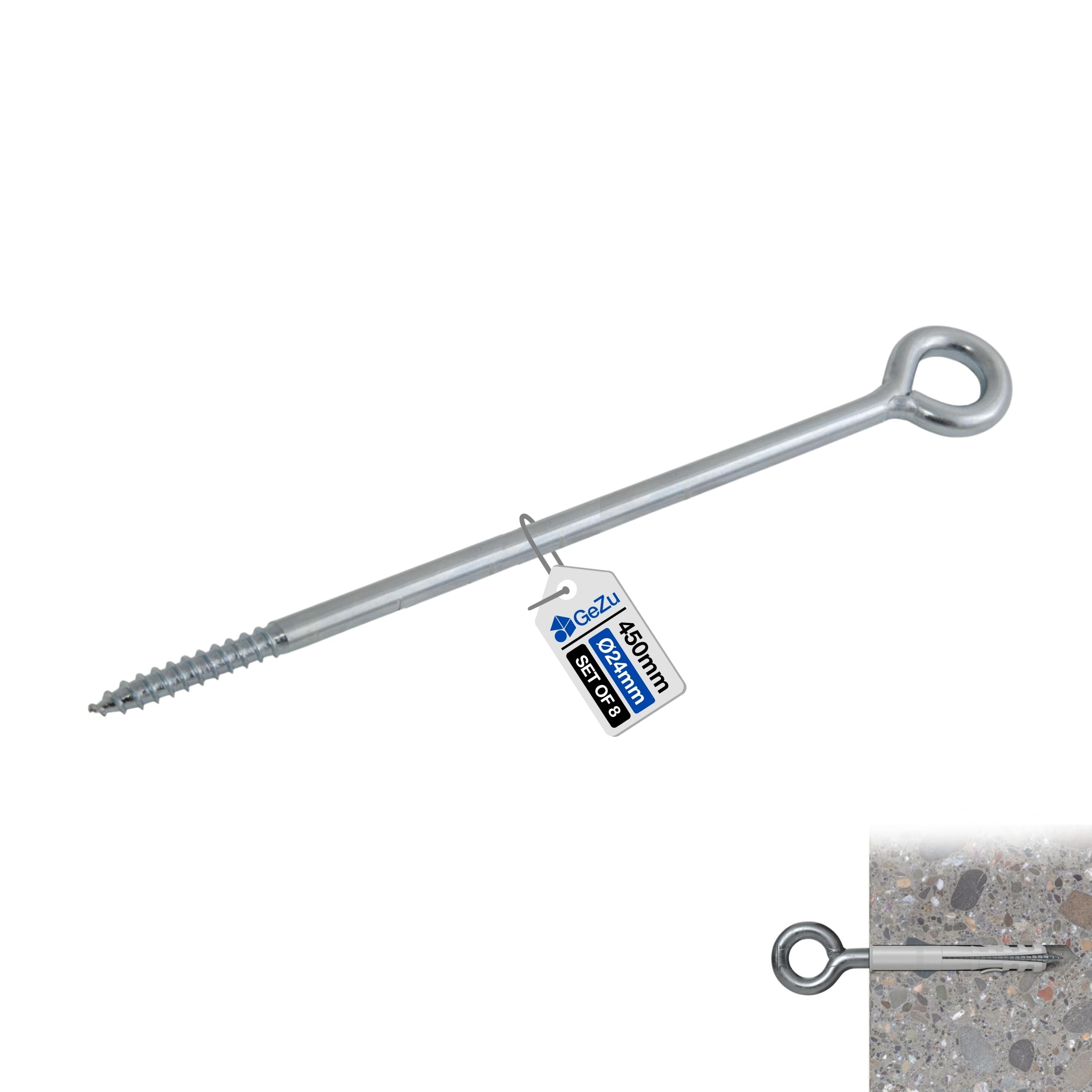GeZu Impex Eye Bolt 400 mm Set of 8